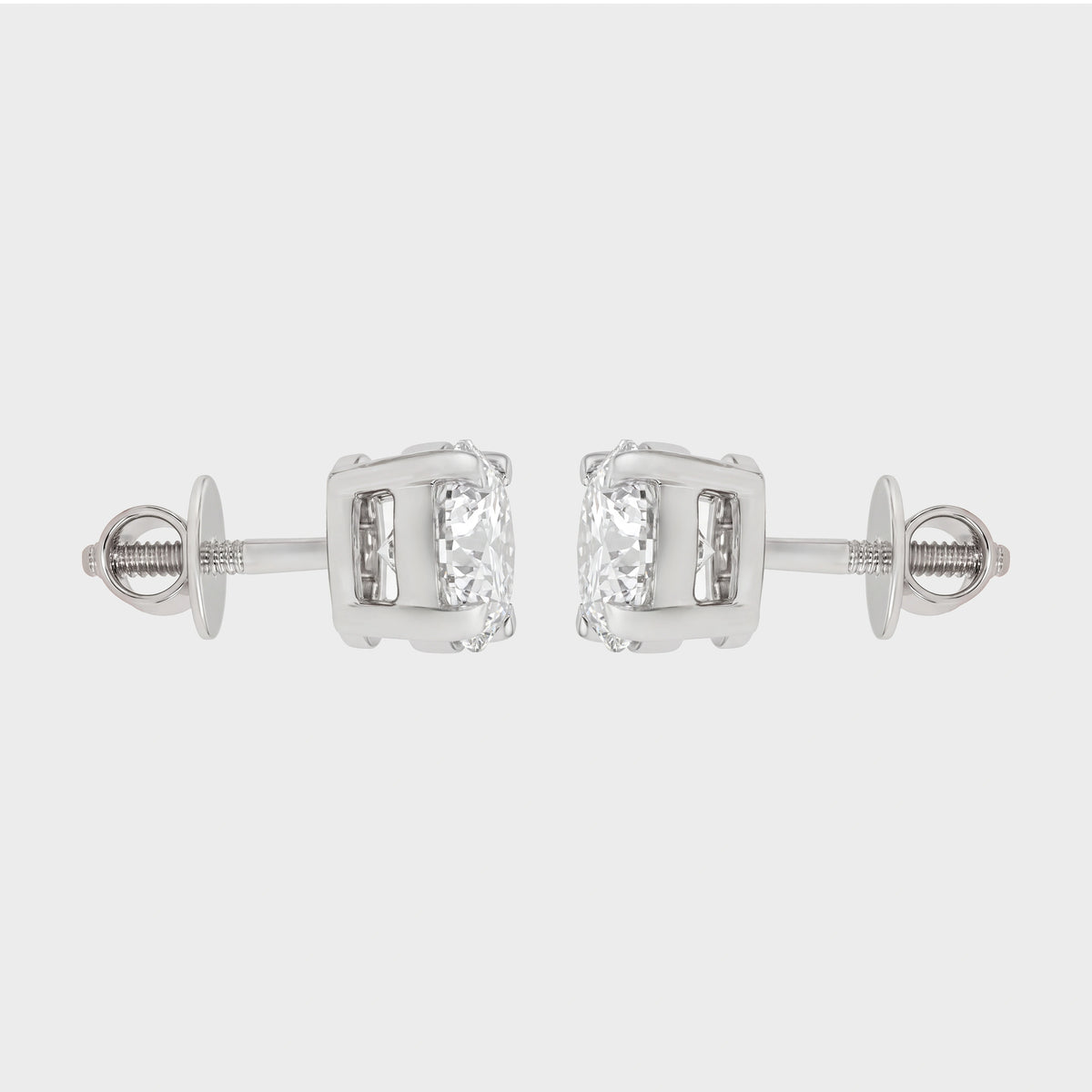 Round Cut Lab Grown Diamond Solitaire Stud Earrings