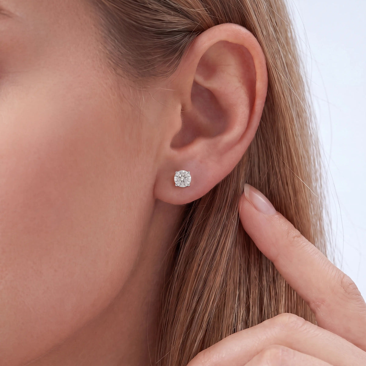 2.00 TCW Round Moissanite Stud Earrings