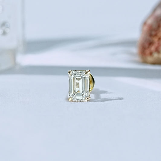 Emerald Lab Diamond Men's Stud