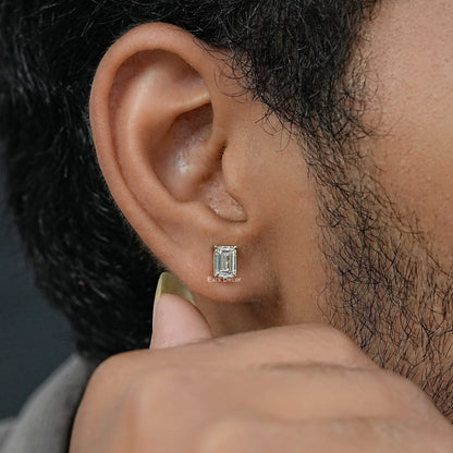 Emerald Lab Diamond Men's Stud