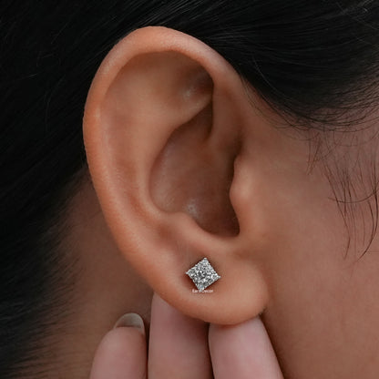 Round Cut Lab Diamond Dainty Stud Earrings