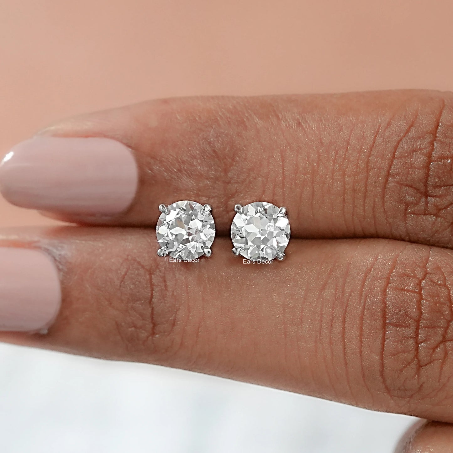 2.00 TCW OEC Round Lab Diamond Solitaire Stud Earrings