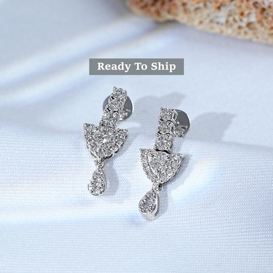 Round Cut Lab Diamond Dangle Earrings