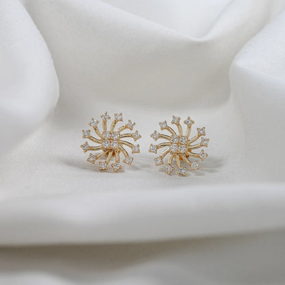 Earth - Mined Round Diamond Cluster Stud Earrings