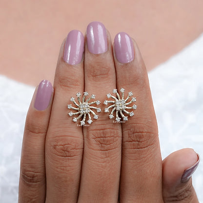 Earth - Mined Round Diamond Cluster Stud Earrings