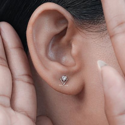 Trillion Cut Lab Diamond Stud Earrings