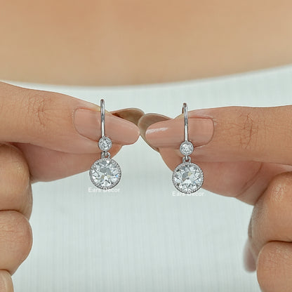 Old European Round Cut Dangle Earring