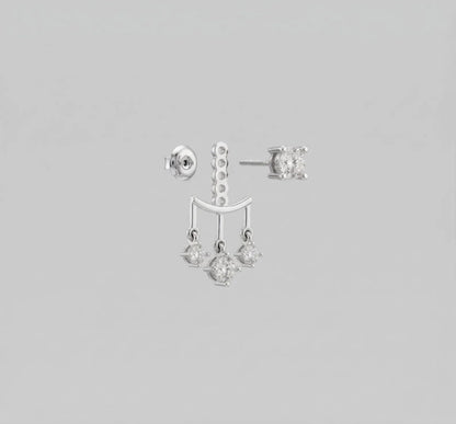 Round Lab Diamond Ear Jacket Earring