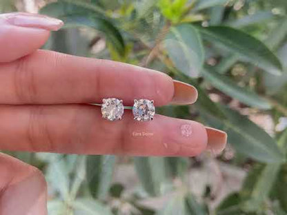 2.00 TCW OEC Round Lab Diamond Solitaire Stud Earrings