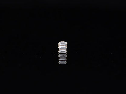 Baguette Cut Lab Grown Diamond Stud Earring For Men's