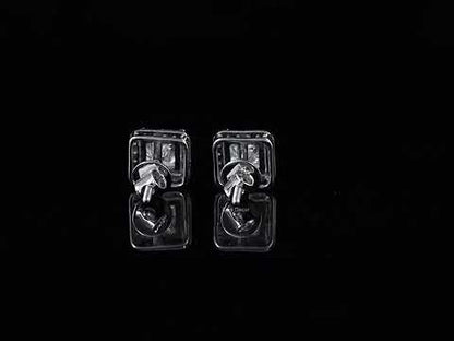 Princess cut Lab Grown Diamond Halo Stud Earrings
