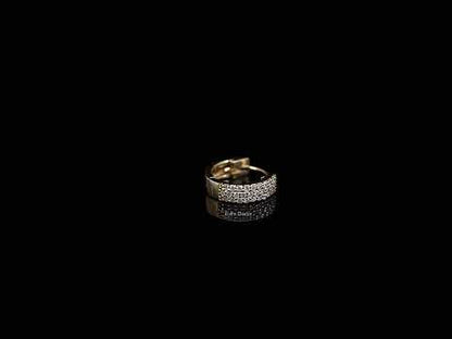 Round Lab Diamond Pave Set Men's Hoop Earring