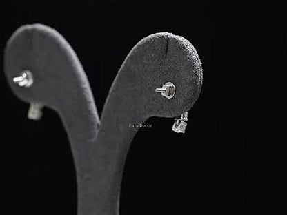 Pear Ruby And Round Diamond Tennis Drop Earrings
